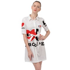 I Love Aperol Belted Shirt Dress by ilovewhateva