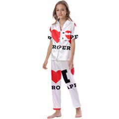 I Love Aperol Kids  Satin Short Sleeve Pajamas Set by ilovewhateva