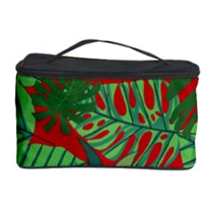 Leaves Leaf Nature Pattern Red Green Cosmetic Storage Case by Cowasu