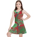 Leaves Leaf Nature Pattern Red Green Kids  Lightweight Sleeveless Dress View1