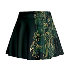 Angry Male Lion Mini Flare Skirt by Cowasu