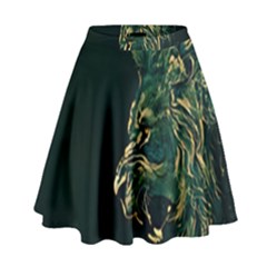 Angry Male Lion High Waist Skirt