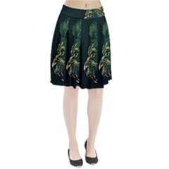 Angry Male Lion Pleated Skirt