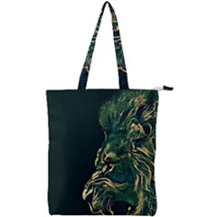 Angry Male Lion Double Zip Up Tote Bag