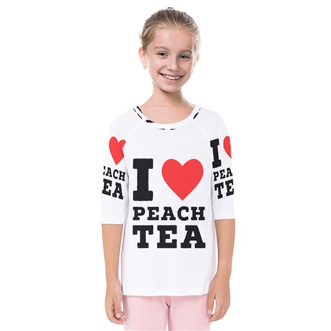 I Love Peach Tea Kids  Quarter Sleeve Raglan Tee by ilovewhateva