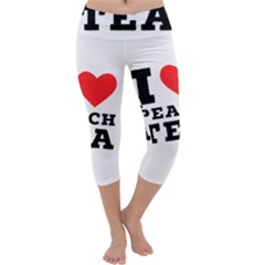 I Love Peach Tea Capri Yoga Leggings by ilovewhateva