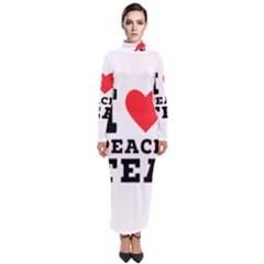 I Love Peach Tea Turtleneck Maxi Dress by ilovewhateva