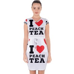 I Love Peach Tea Capsleeve Drawstring Dress  by ilovewhateva