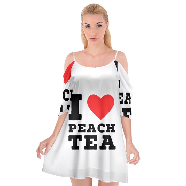 I love peach tea Cutout Spaghetti Strap Chiffon Dress