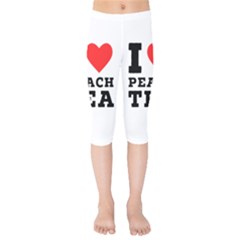 I Love Peach Tea Kids  Capri Leggings  by ilovewhateva