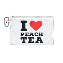 I Love Peach Tea Canvas Cosmetic Bag (medium) by ilovewhateva