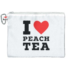 I Love Peach Tea Canvas Cosmetic Bag (xxl) by ilovewhateva