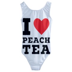 I Love Peach Tea Kids  Cut-out Back One Piece Swimsuit by ilovewhateva