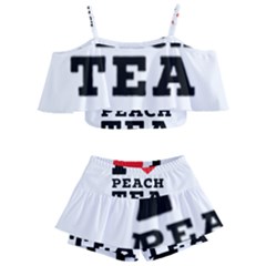 I Love Peach Tea Kids  Off Shoulder Skirt Bikini by ilovewhateva