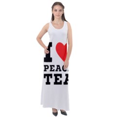 I Love Peach Tea Sleeveless Velour Maxi Dress by ilovewhateva