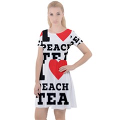 I Love Peach Tea Cap Sleeve Velour Dress  by ilovewhateva