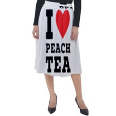 I Love Peach Tea Classic Velour Midi Skirt  by ilovewhateva