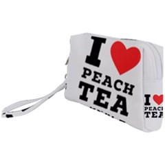 I Love Peach Tea Wristlet Pouch Bag (small) by ilovewhateva