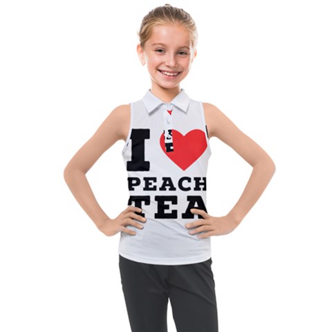 I Love Peach Tea Kids  Sleeveless Polo Tee by ilovewhateva