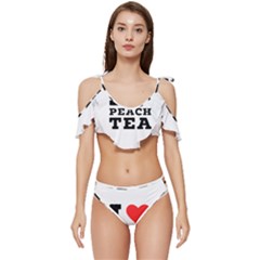 I Love Peach Tea Ruffle Edge Tie Up Bikini Set	 by ilovewhateva