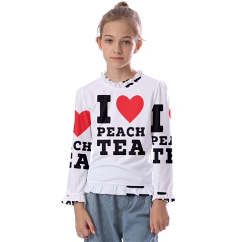 I Love Peach Tea Kids  Frill Detail Tee by ilovewhateva