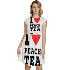 I Love Peach Tea Cap Sleeve High Waist Dress by ilovewhateva