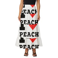 I Love Peach Tea Tiered Ruffle Maxi Skirt by ilovewhateva