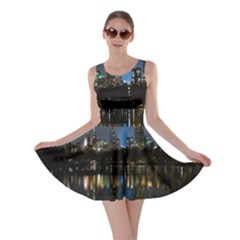 New York Night Central Park Skyscrapers Skyline Skater Dress by Cowasu