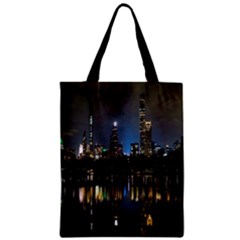 New York Night Central Park Skyscrapers Skyline Zipper Classic Tote Bag by Cowasu