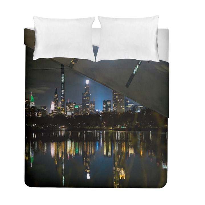 New York Night Central Park Skyscrapers Skyline Duvet Cover Double Side (Full/ Double Size)