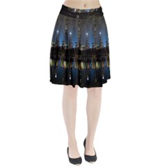 New York Night Central Park Skyscrapers Skyline Pleated Skirt by Cowasu