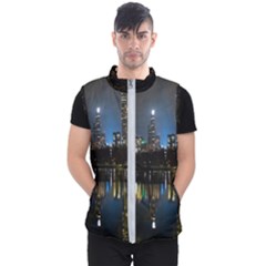 New York Night Central Park Skyscrapers Skyline Men s Puffer Vest by Cowasu