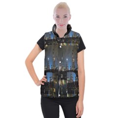 New York Night Central Park Skyscrapers Skyline Women s Button Up Vest by Cowasu