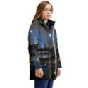 New York Night Central Park Skyscrapers Skyline Kids  Hooded Longline Puffer Jacket View2