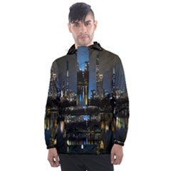 New York Night Central Park Skyscrapers Skyline Men s Front Pocket Pullover Windbreaker by Cowasu