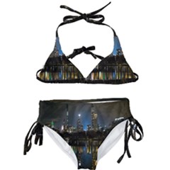 New York Night Central Park Skyscrapers Skyline Kids  Classic Bikini Set by Cowasu