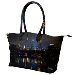 New York Night Central Park Skyscrapers Skyline Canvas Shoulder Bag by Cowasu