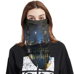 New York Night Central Park Skyscrapers Skyline Face Covering Bandana (triangle) by Cowasu