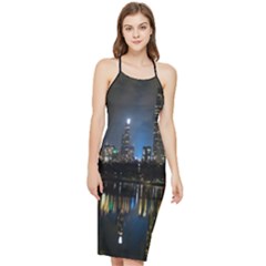 New York Night Central Park Skyscrapers Skyline Bodycon Cross Back Summer Dress by Cowasu