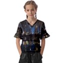 New York Night Central Park Skyscrapers Skyline Kids  V-Neck Horn Sleeve Blouse View1