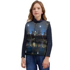 New York Night Central Park Skyscrapers Skyline Kid s Short Button Up Puffer Vest	 by Cowasu