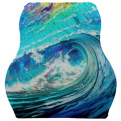 Tsunami Waves Ocean Sea Nautical Nature Water Painting Car Seat Velour Cushion  by Cowasu