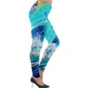 Tsunami Waves Ocean Sea Nautical Nature Water Painting Lightweight Velour Leggings View4