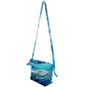 Tsunami Waves Ocean Sea Nautical Nature Water Painting Folding Shoulder Bag View2