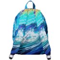 Tsunami Waves Ocean Sea Nautical Nature Water Painting The Plain Backpack View3