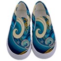 Waves Wave Ocean Sea Abstract Whimsical Abstract Art Kids  Canvas Slip Ons View1