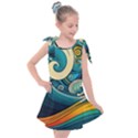 Waves Wave Ocean Sea Abstract Whimsical Abstract Art Kids  Tie Up Tunic Dress View1