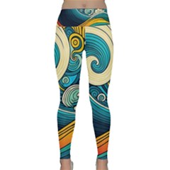 Waves Wave Ocean Sea Abstract Whimsical Abstract Art Lightweight Velour Classic Yoga Leggings