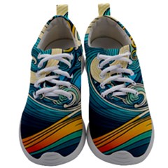 Waves Wave Ocean Sea Abstract Whimsical Abstract Art Mens Athletic Shoes by Cowasu