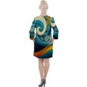 Waves Wave Ocean Sea Abstract Whimsical Abstract Art Open Neck Shift Dress View2